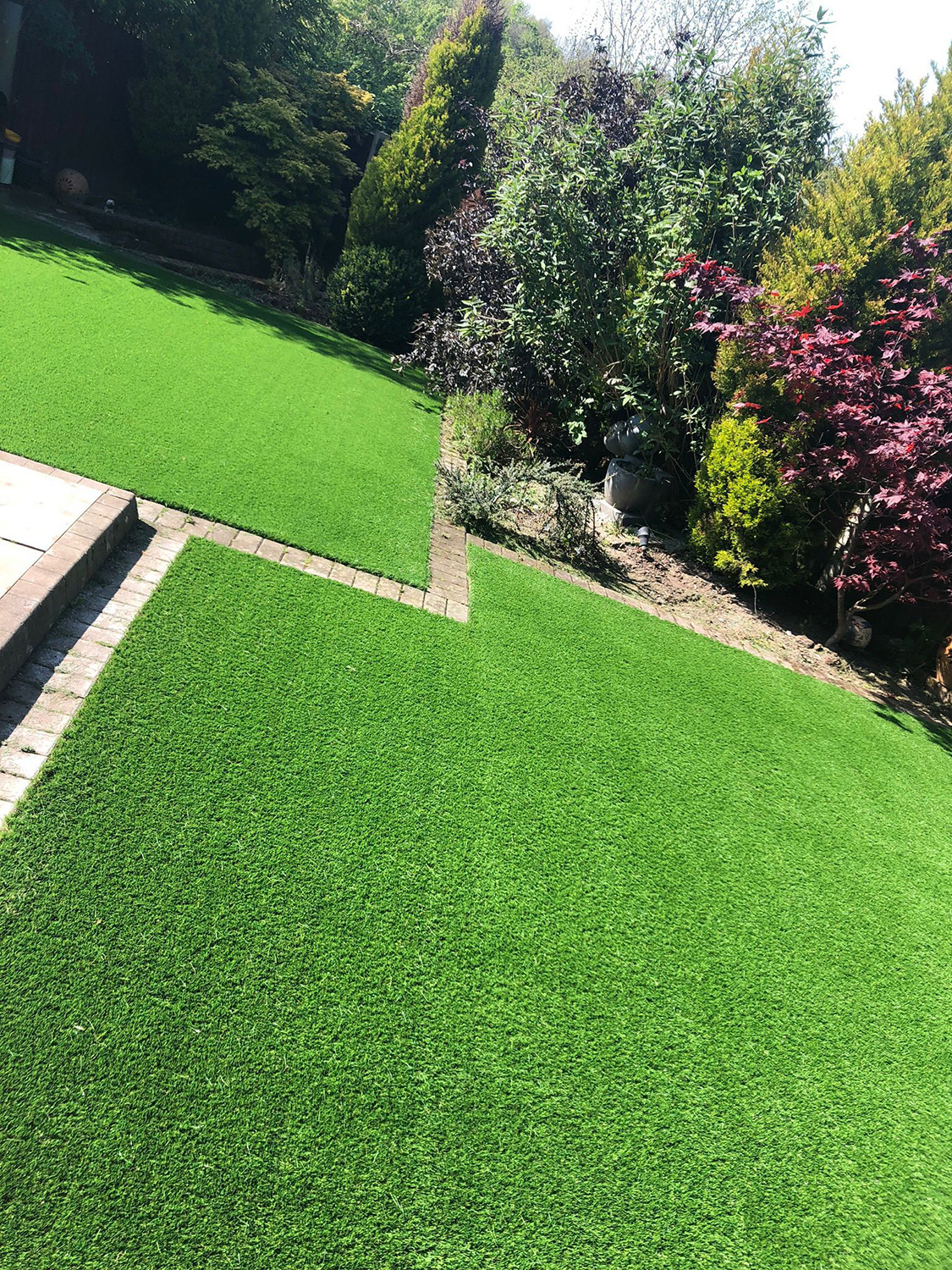 Artificial grass installed